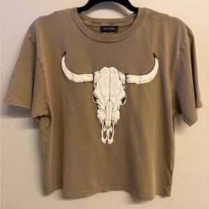 Western crop Tee with Skull Design